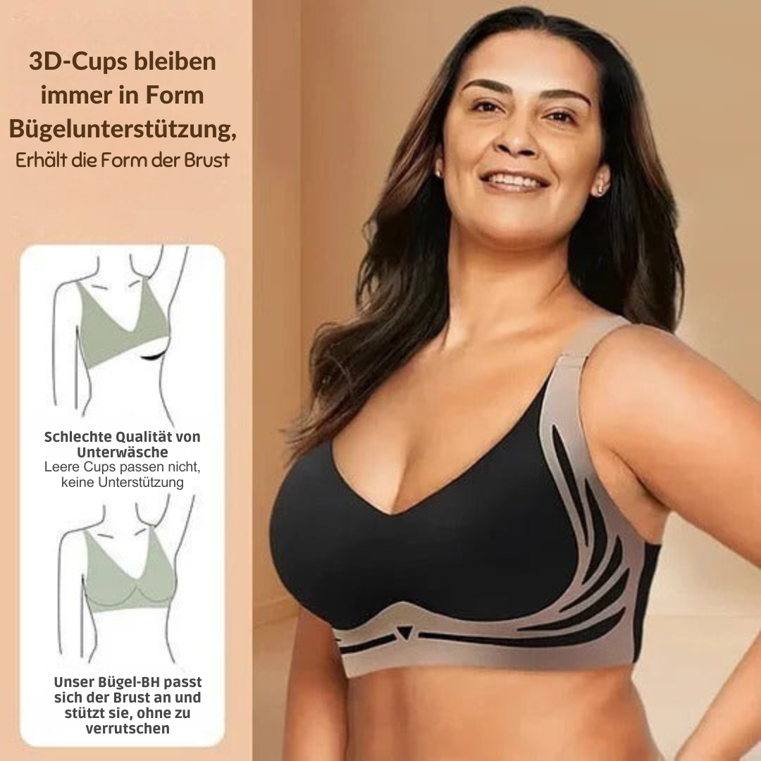 Wireless Lift Bra with Wide Straps – Wire-Free Support and Smoothing U-Back Design for Full Coverage | Thomler