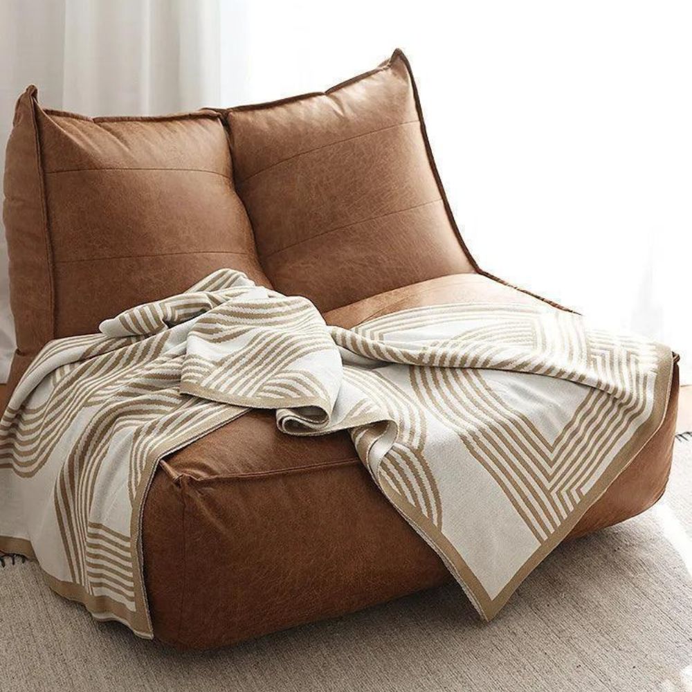 Reversible Geometric Knit Throw Blanket – Lightweight Microfiber for Couch, Bed & Decor | Thomler