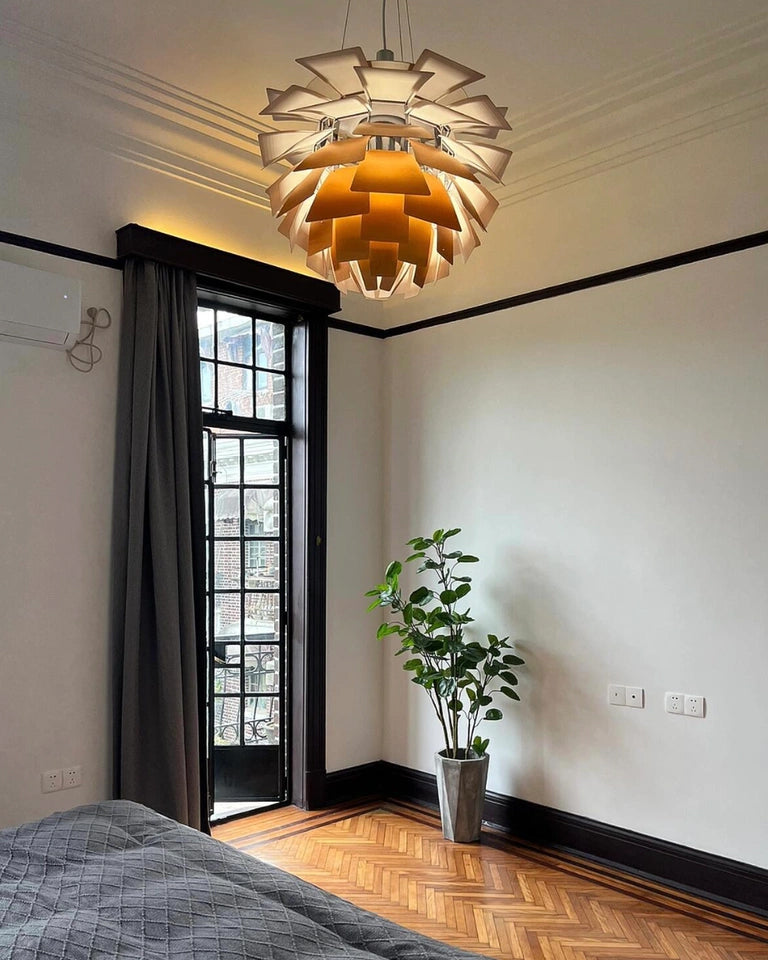 Pendant Light Metal 48.0 cm 18.9" Warm White Dining Room Adjustable Hanging Ceiling Lamp Pinecone Style E27 | Thomler