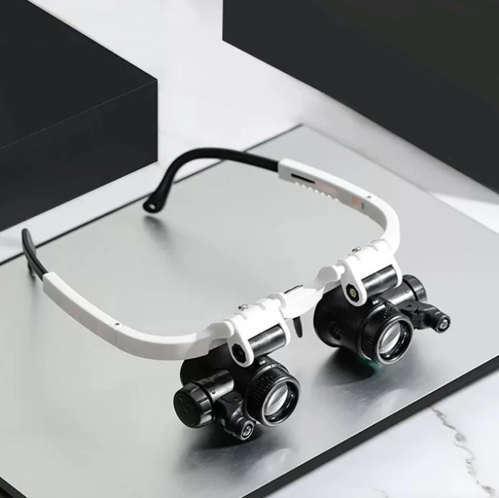 LED Head-Mounted Magnifying Glasses with 8x 15x 23x Lenses for Jewelry Repair Watch Making Reading Crafts Close Work | Thomler