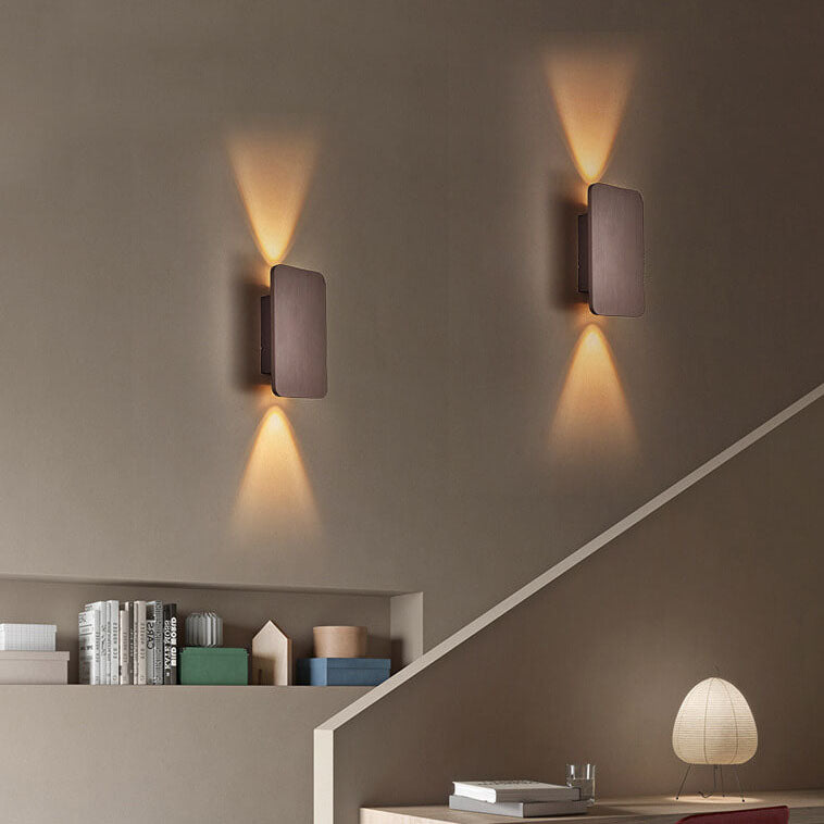 2-Light Aluminum Wall Sconce Modern Flat Rectangular LED Fixture for Bedroom, Hallway & Living Room | Hardwired Mount Lighting | Thomler
