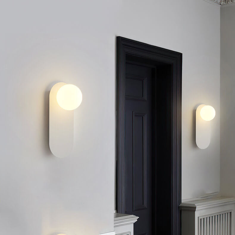 Wall Lamp Metal Glass 11.8 in Modern White Black Bedroom Hallway Indoor Lighting Fixture G9 Hardwired Sconce | Thomler