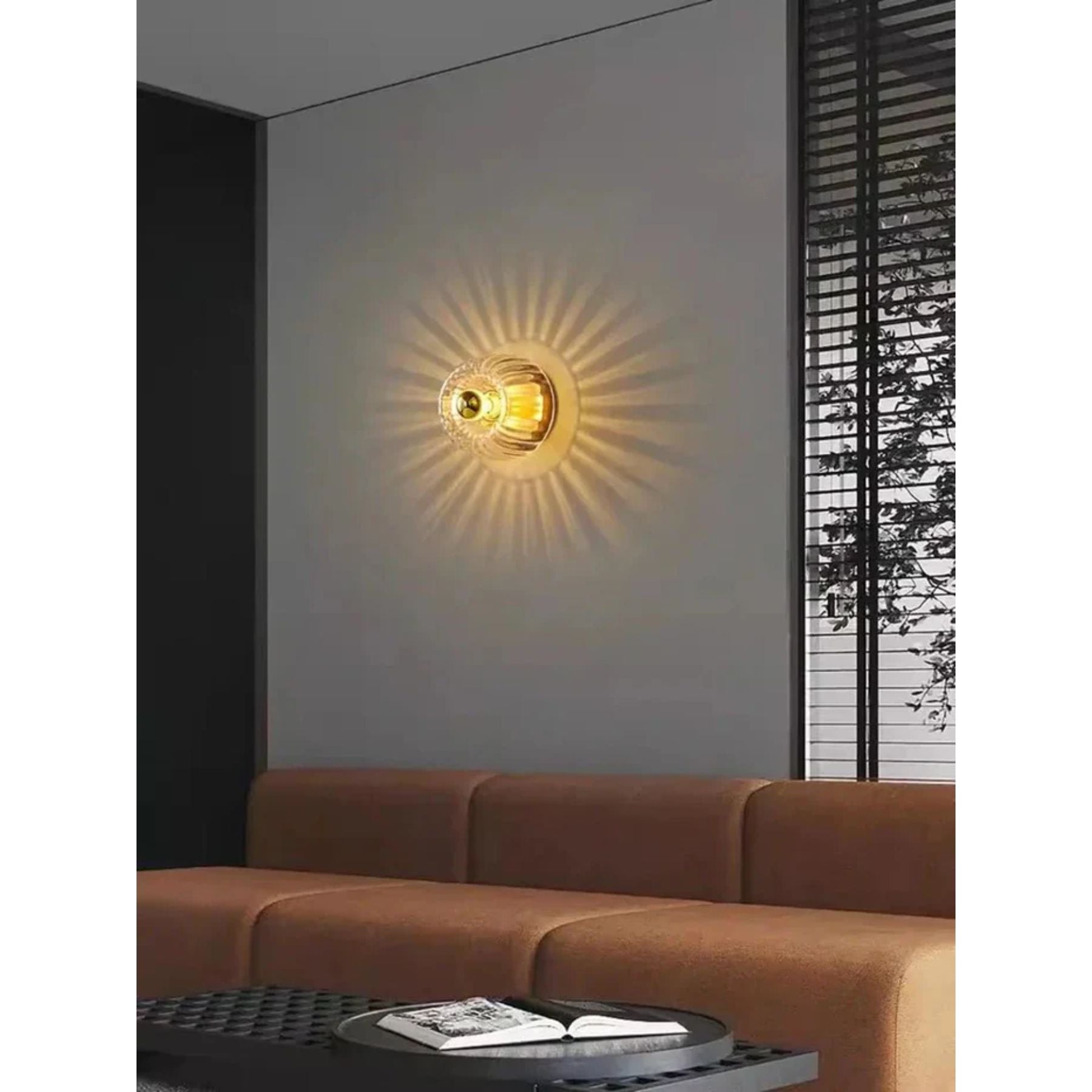 Wall Lamp Ribbed Glass E14 Metal Transparent Bedroom Hallway Bauhaus Retro Accent Lighting | Thomler