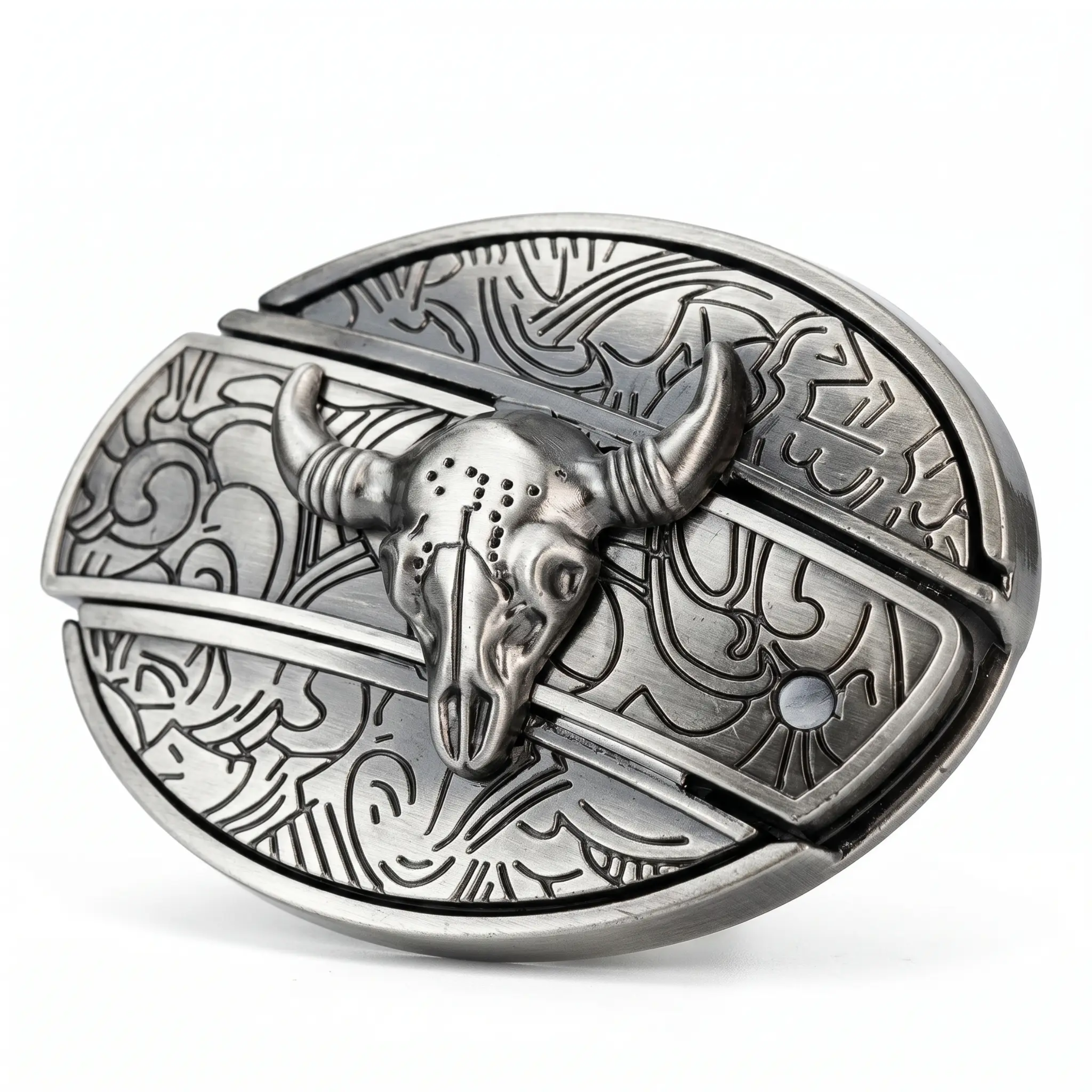 Western Engraved Zinc Alloy Accessory for 1.5 in Straps with Concealed Utility Tool for Men | Rodeo Ranch Rider Apparel | Thomler