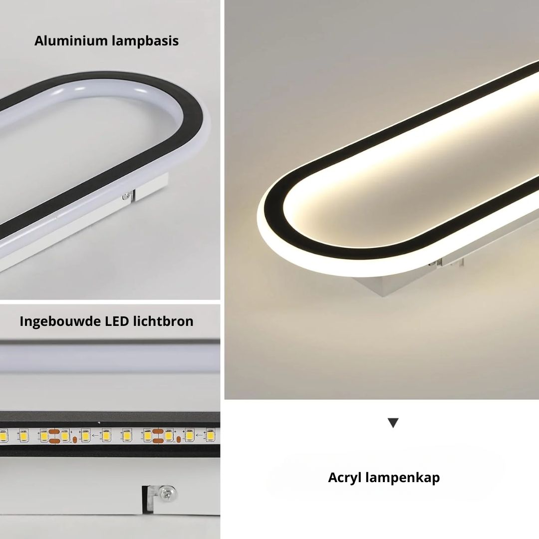 Ceiling Light Integrated LED Elongated Black White Hallway Bedroom Modern Flush Mount Fixture | Thomler