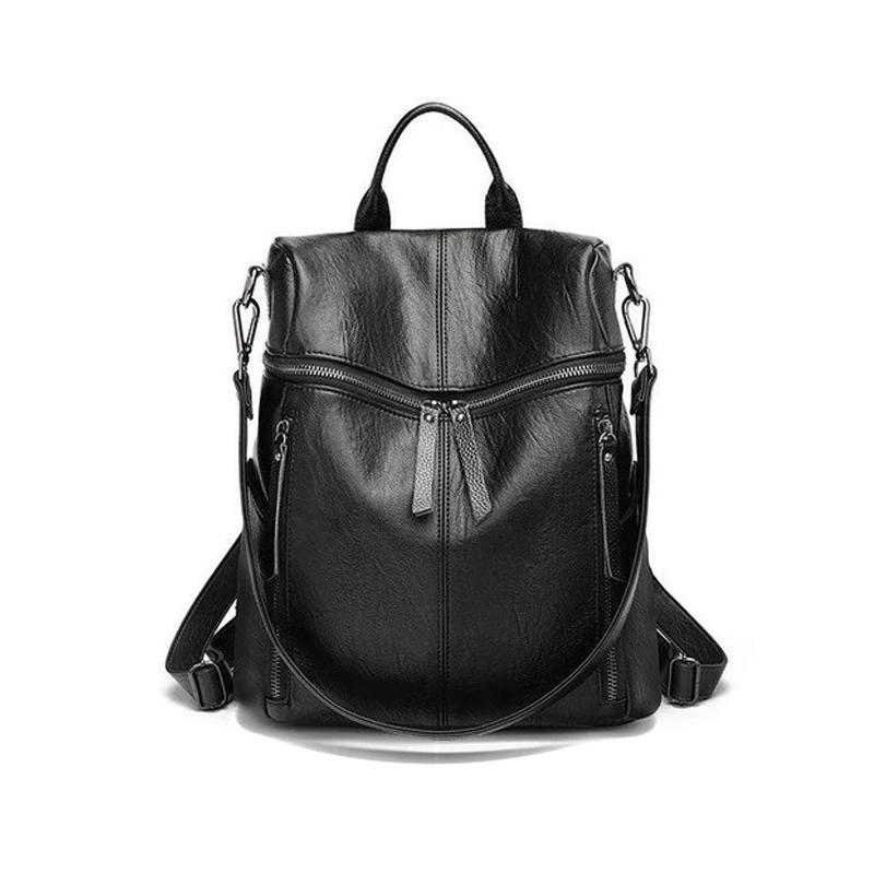 Genuine Leather Backpack with Multiple Compartments for Work School Travel Everyday Carry Women's Stylish Daypack | Thomler