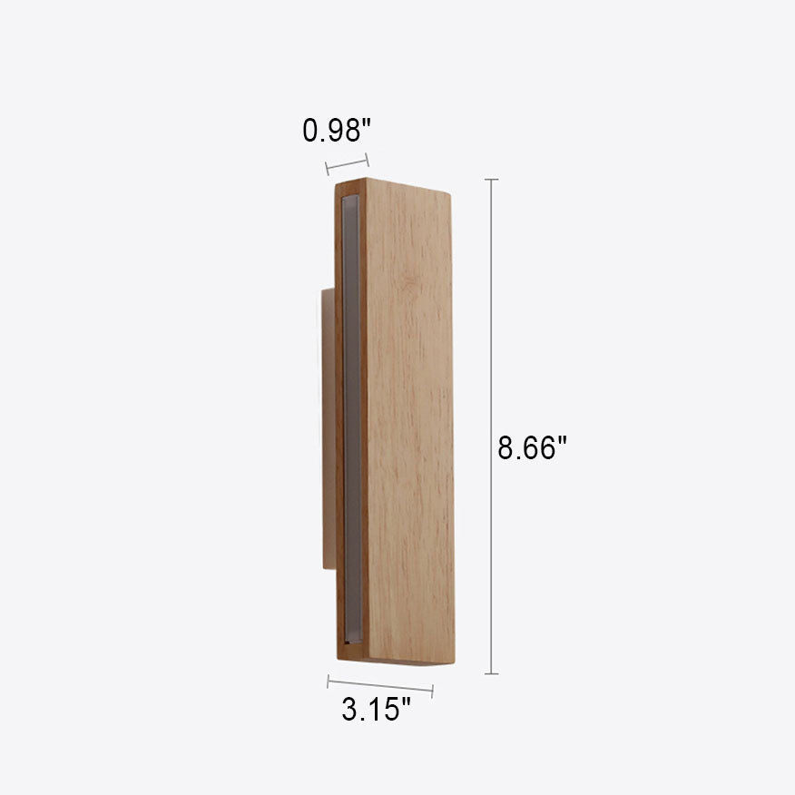 Wall Lamp Wood Acrylic 12 in Medium 12W Built-In LED Living Room Bedroom Hallway Lighting Modern Minimalist Decorative Fixture | Thomler