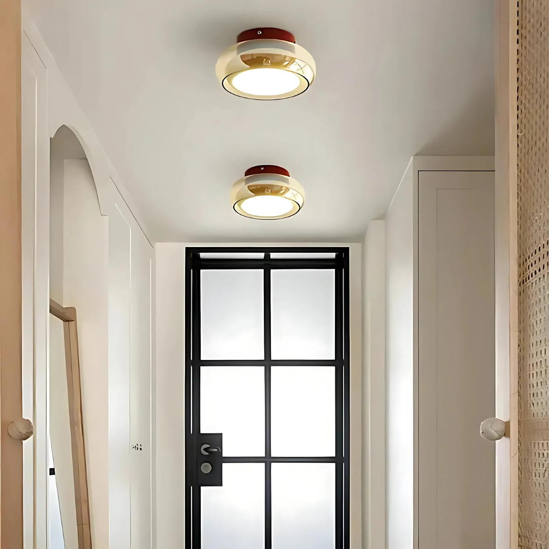 Ceiling Lamp Glass 24W Amber 30.0 cm Warm White Living Room Hallway Retro Modern Lighting Fixture | Thomler