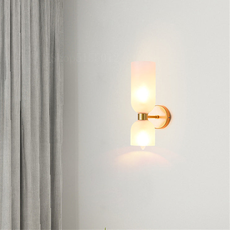 Glass & Iron Wall Sconce - Vintage-Inspired Dual-Light Fixture for Hallway, Bedroom & Dining Room - Hardwired Design with E12 Candelabra | Thomler