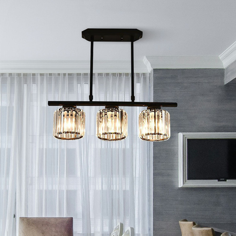 Pendant Light Glass 80.0 cm Black Adjustable Kitchen Island Dining Room Hanging Ceiling Lamp E27 Modern Scandinavian | Thomler