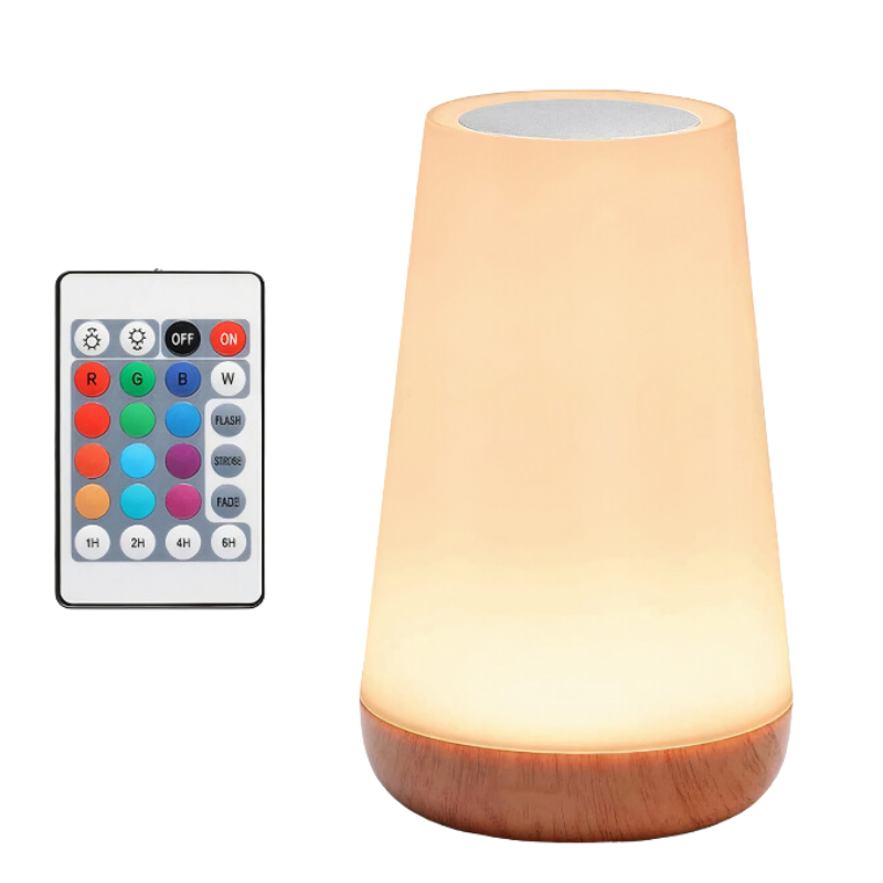 Cordless RGB Color-Changing Night Light with Remote Control – Touch Sensor LED Mood Lamp for Bedroom, Living Room & Nursery | Thomler