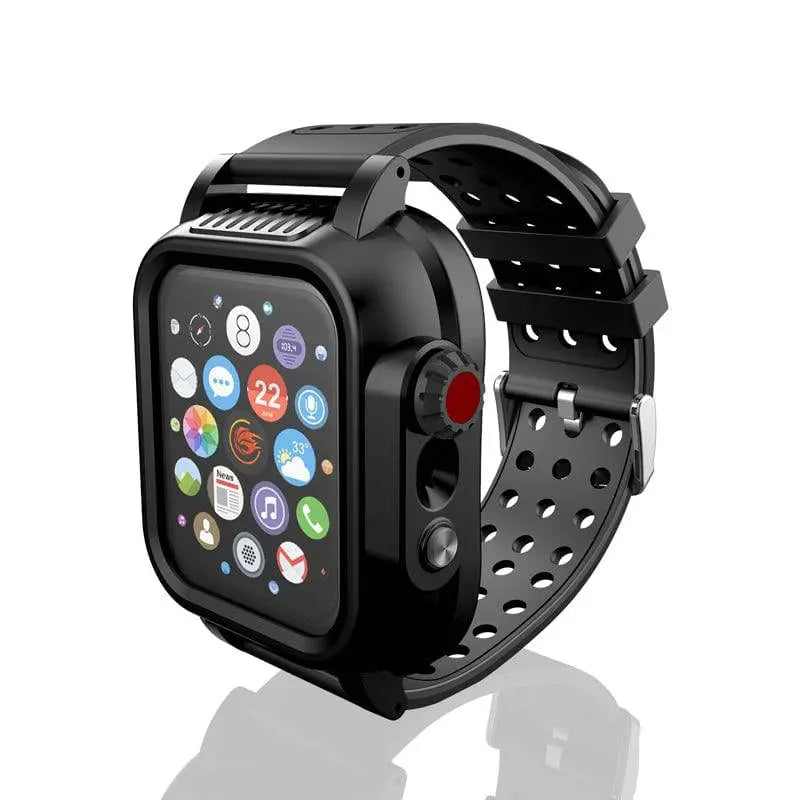 Protective Sport Band & Case Kit for Apple Watch 44mm & 42mm – Silicone Wristband with Snap-On Screen Bumper for Series 6/5/4/SE & Series | Thomler