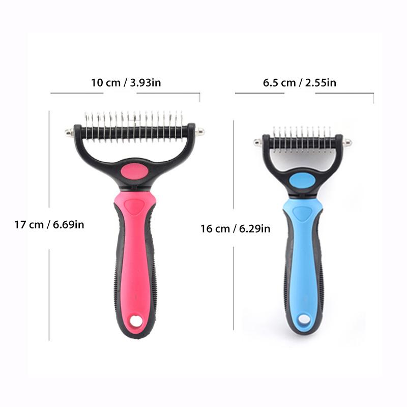 Dual-Blade Pet Deshedding Brush for Dogs & Cats – Stainless Steel Grooming Comb for Medium to Long Coats | Thomler