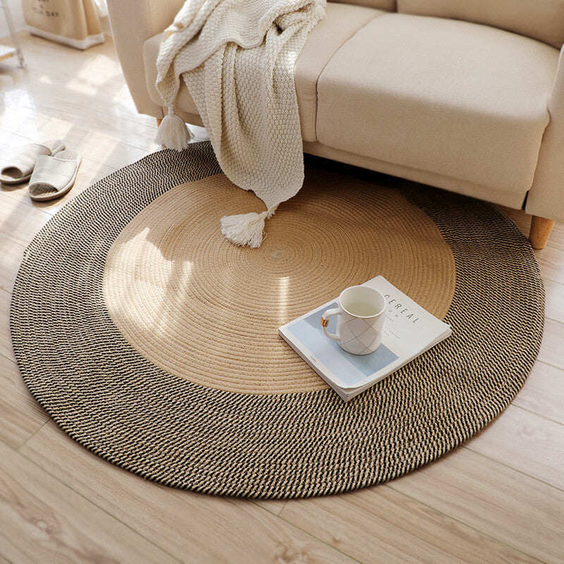 Woven Circular Jute Floor Mat – Natural Fiber Area Rug for Living Room & Bedroom | Thomler
