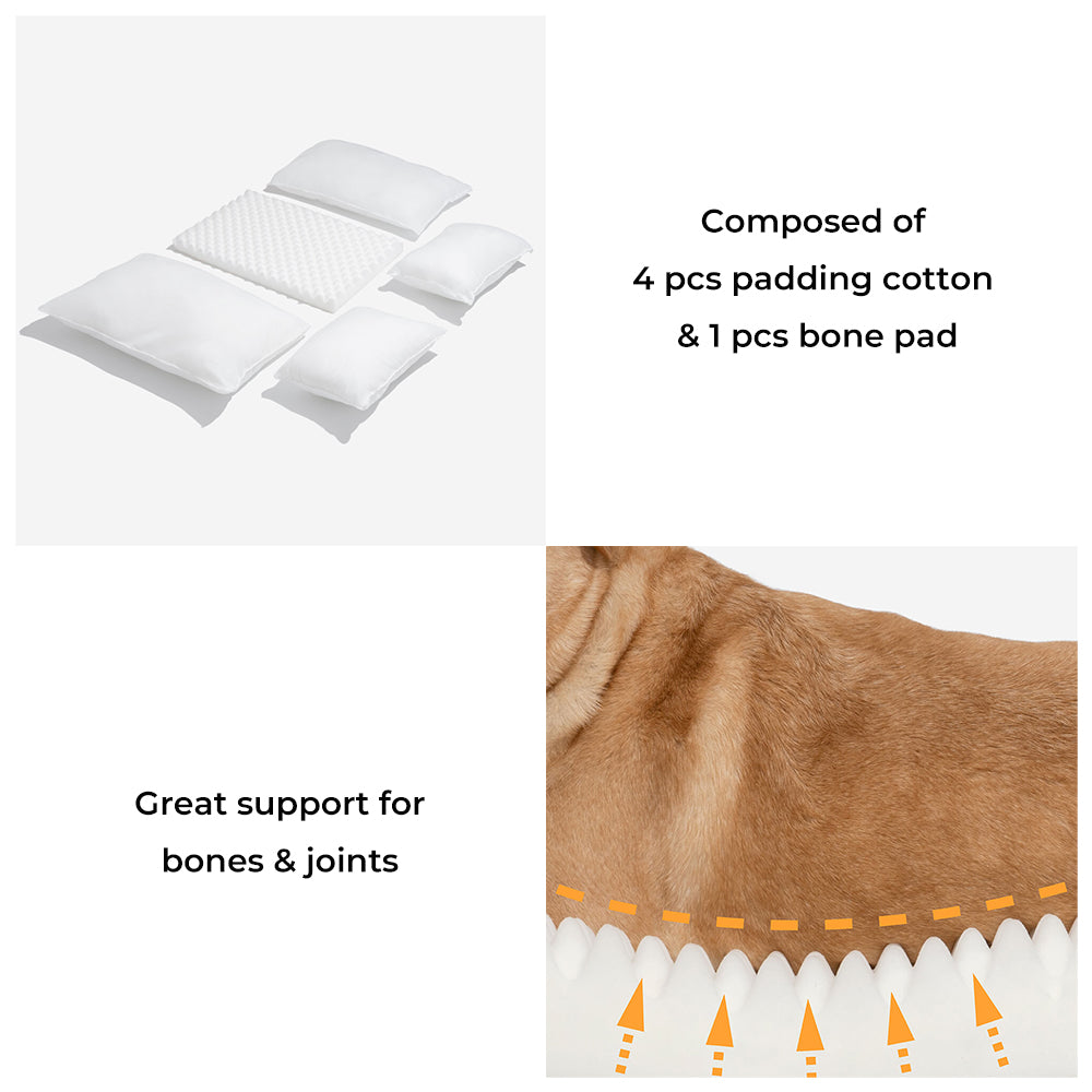Plush Pet Couch with Washable Cover - Dual-Layer Cushioned Lounger for Dogs & Cats - Striped Fleece Nap Spot | Thomler