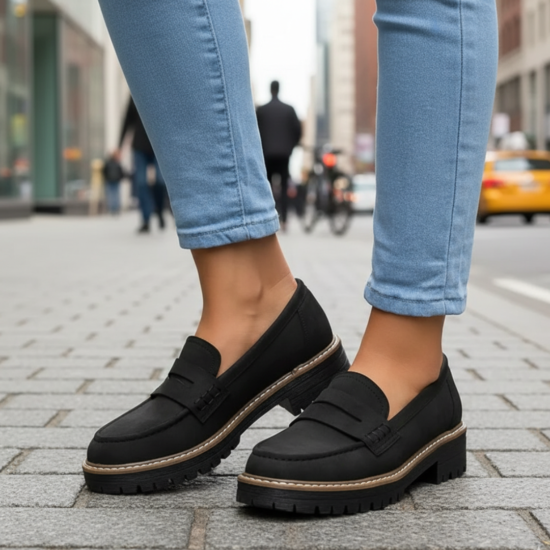 Cushioned Slip-On Shoes with Arch Support & Non-Slip Sole for All-Day Comfort – Women's & Men's Casual Loafers for Walking, Work, Travel | Thomler