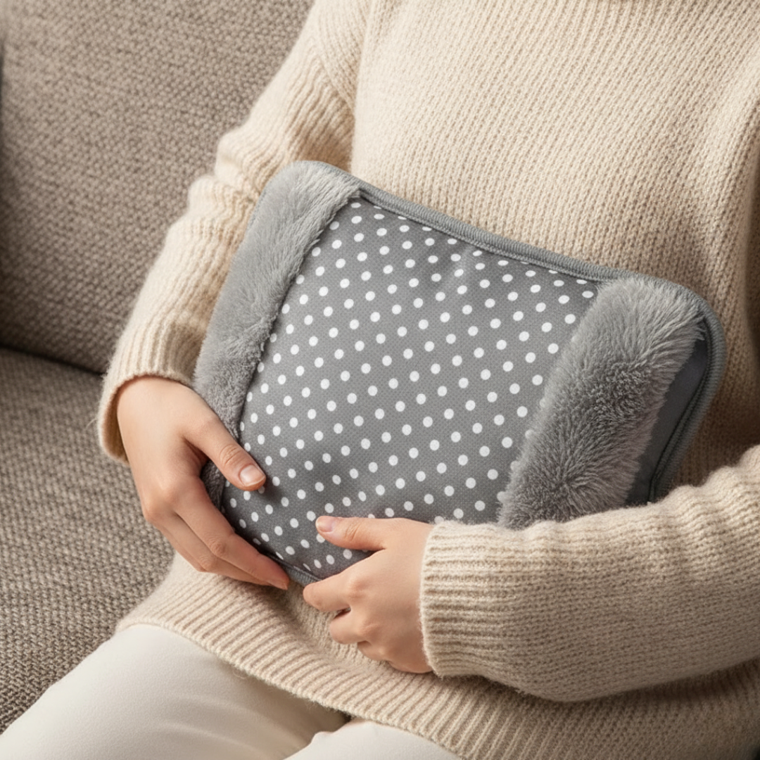 Rechargeable Electric Heating Pad with Hand Warmer & Plush Cover for Cozy Warmth | Thomler