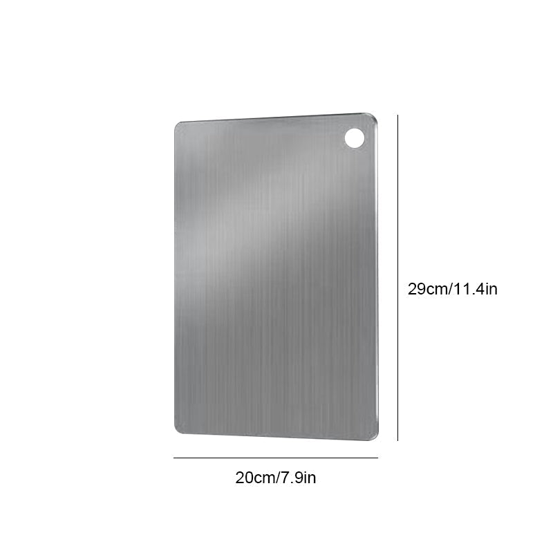 Dual-Surface Stainless Steel Cutting Board for Kitchen Food Prep & Meal Safety | Rust-Resistant Chopping Board for Meat, Vegetables, Bread | Thomler