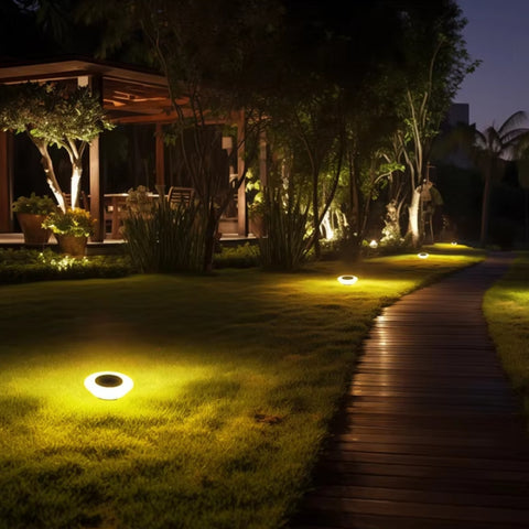 Solar Ground Lights for Pathways & Lawns – Weather-Resistant LED In-Ground Garden Markers, Auto On/Off Dusk Sensor | Thomler