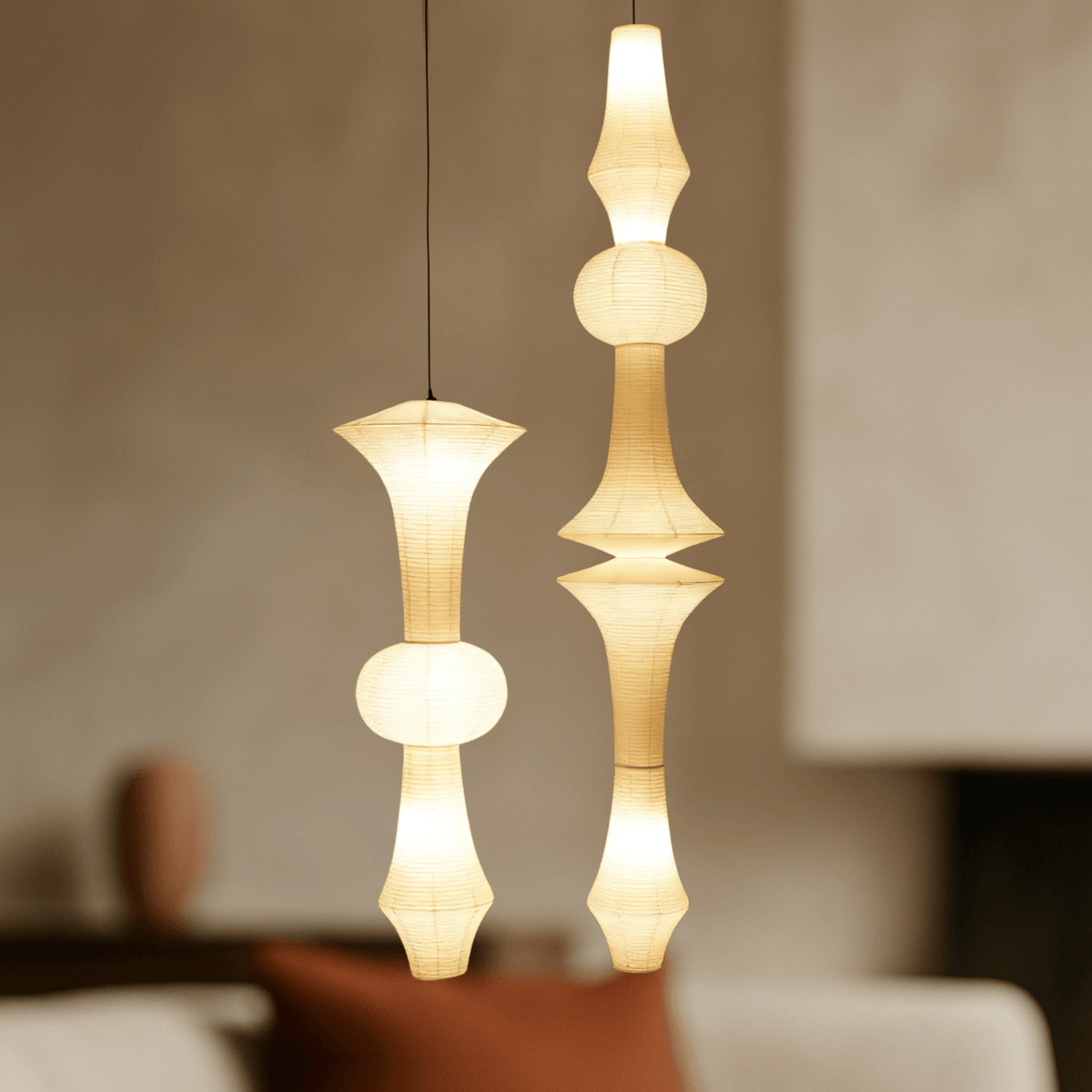 Japanese Paper Pendant Light – Sculptural Ceiling Fixture for Modern & Minimalist Interiors | Thomler