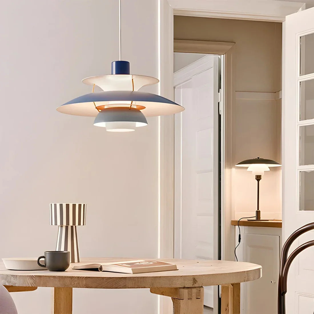 Pendant Light Alloy E27 Green Dining Room Scandinavian Layered Ceiling Hanging Living Room Ambient Lighting | Thomler
