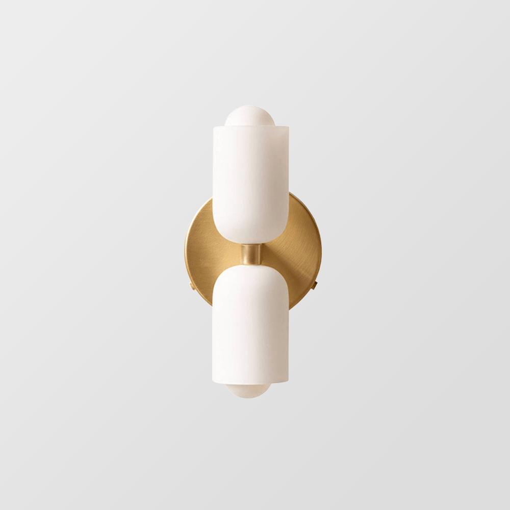 Dual-Beam Acrylic Wall Sconce with Warm Glow and Cream Diffuser for Living Room Hallway Bedroom Entryway | Thomler