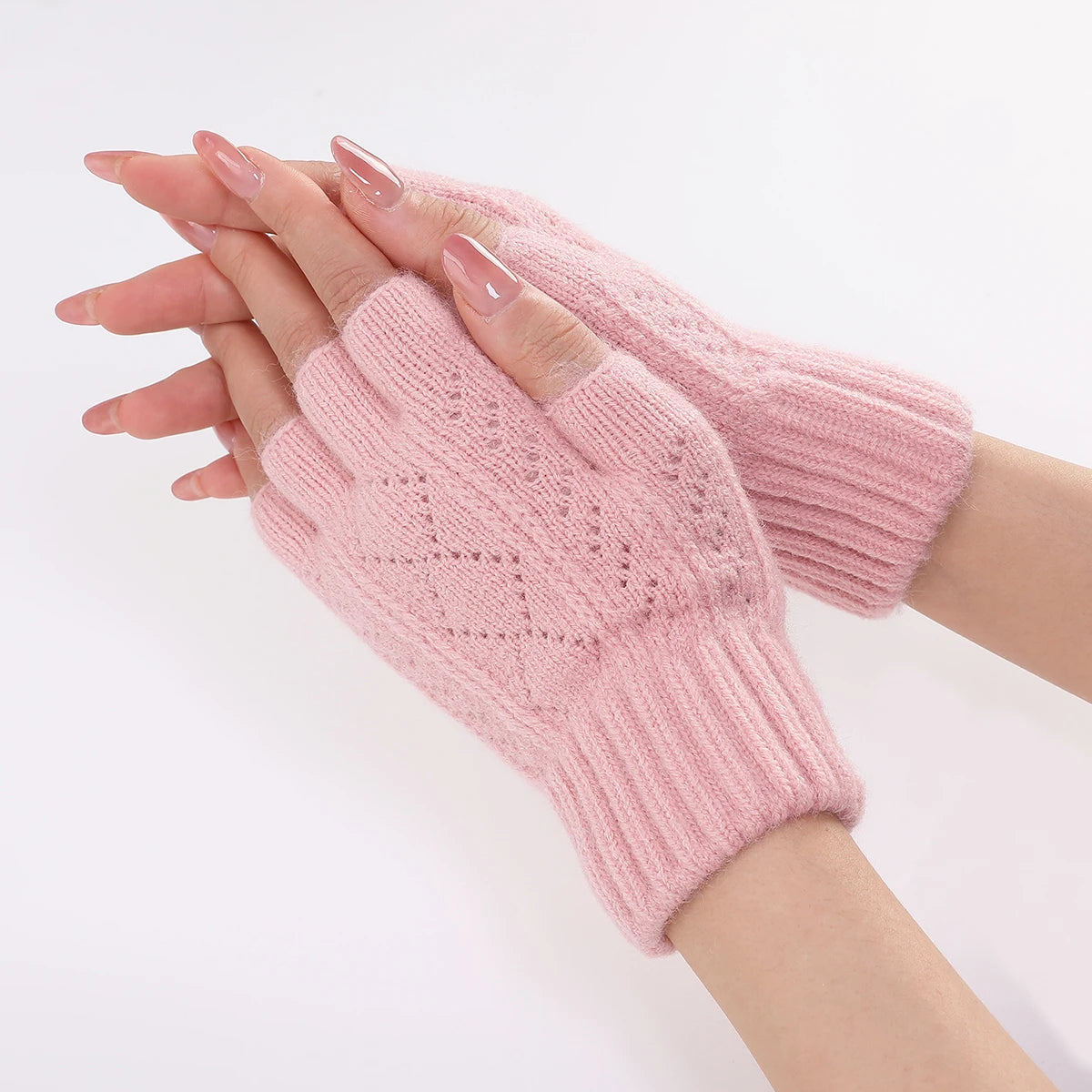 Cozy Hand Warmers with Open Fingers – Textured Knit Wrist Warmers for Texting, Typing & Everyday Use | Thomler