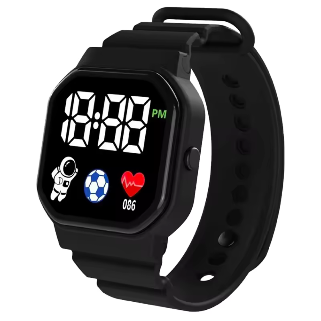 Kids' Digital LED Wristwatch – Water Resistant Astronaut Theme Watch for Boys & Girls – Soft Silicone Band | Thomler