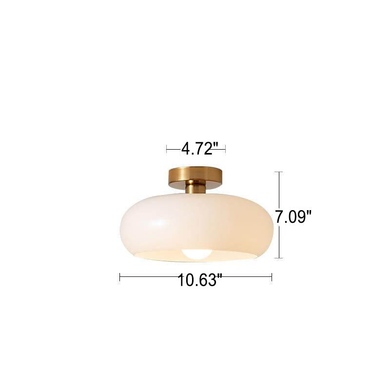 Spherical Glass Ceiling Fixture with Metallic Finish – Contemporary Single-Bulb Lighting for Living Room, Bedroom & Entryway | Thomler