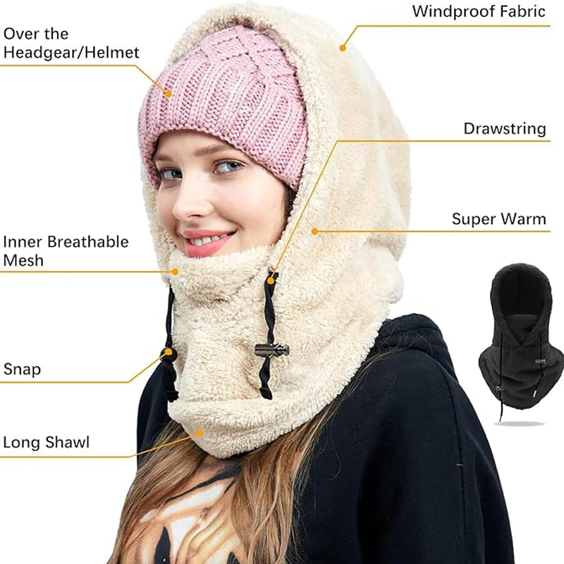 Fleece Balaclava Ski Mask Full Face Winter Hood Windproof Adjustable Neck Warmer for Skiing Snowboarding Hiking Motorcycling | Thomler