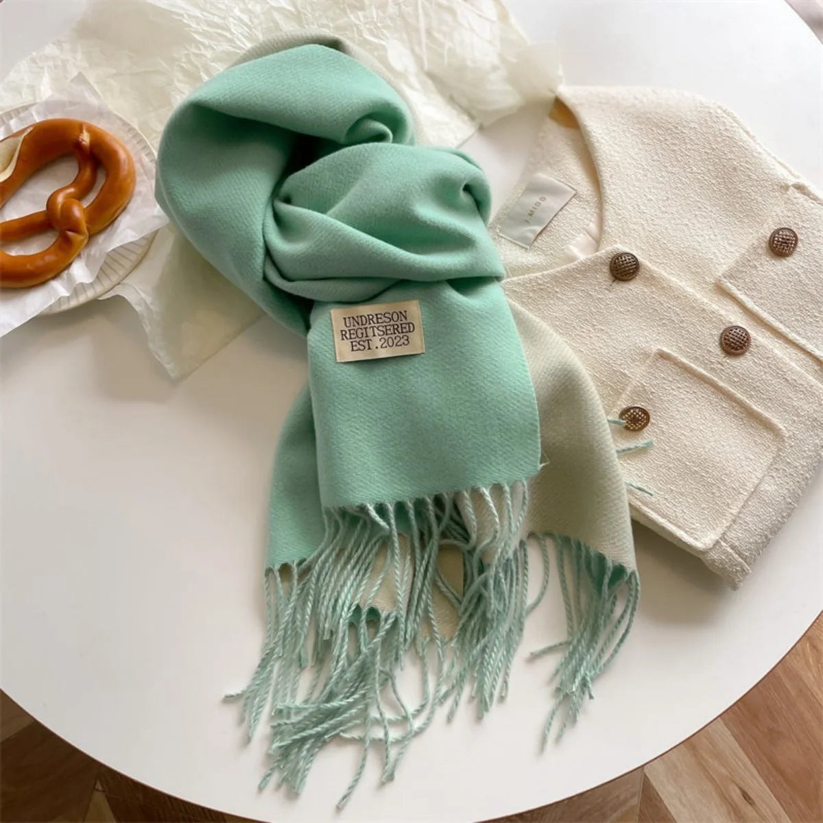 Reversible Fringed Pashmina Wrap Scarf – Soft Tassel Shawl for Women, Two-Tone Elegant Design for All Seasons | Thomler