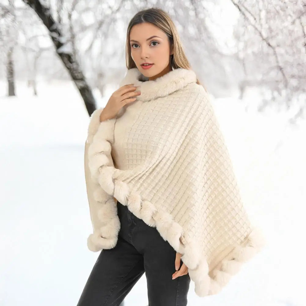 Luxe Faux Fur Cape Wrap for Women – Cozy Winter Shoulder Throw Shawl for Evening & Casual Wear | Thomler