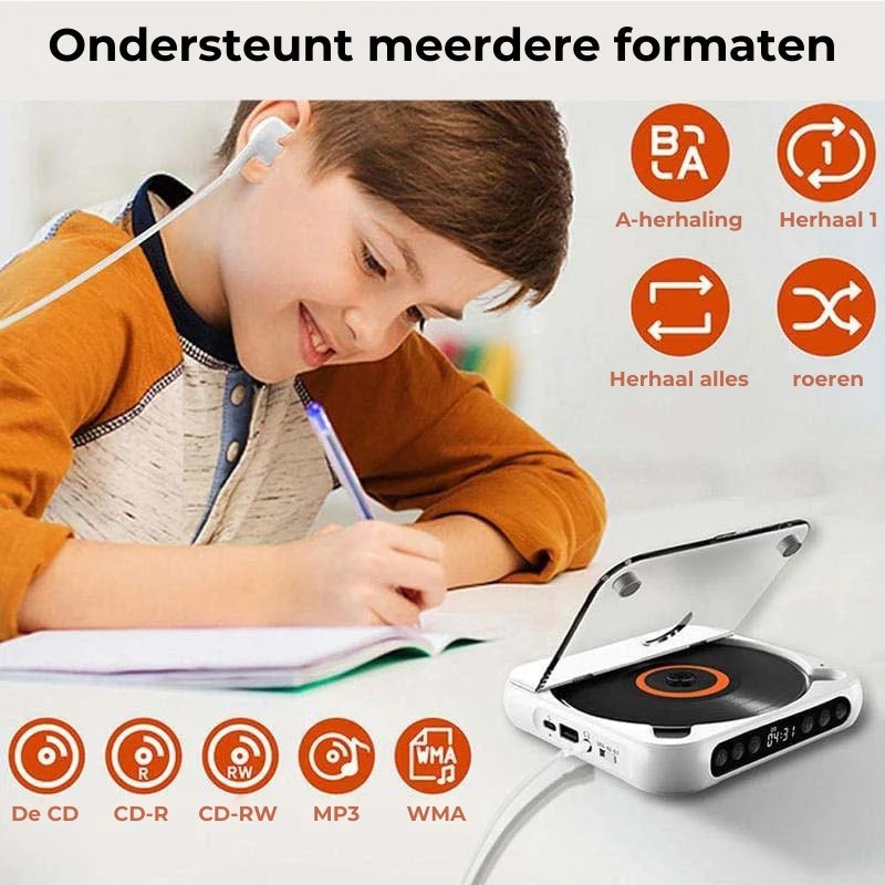 Portable CD Player Bluetooth 5.3 13.5 cm Rechargeable Home Travel MP3 Audio Disc Music Player USB C | Thomler