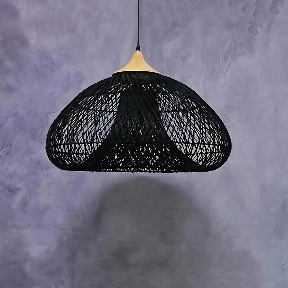 Pendant Light Rattan Handwoven E26 Boho Dining Room Kitchen Island Hanging Ceiling Fixture | Thomler