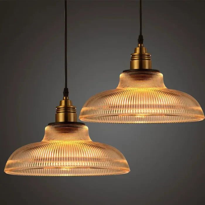 Glass Pendant Light Fixture with Metal Frame – Modern Hanging Lamp for Dining Room, Living Room & Bedroom | Thomler