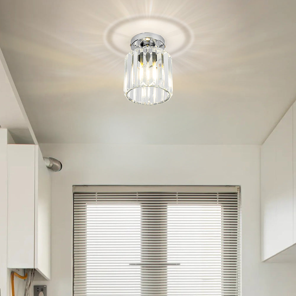 Ceiling Lamp Crystal E27 Black Or Gold Hallway Living Room Bedroom Flush Mount Light Fixture | Thomler