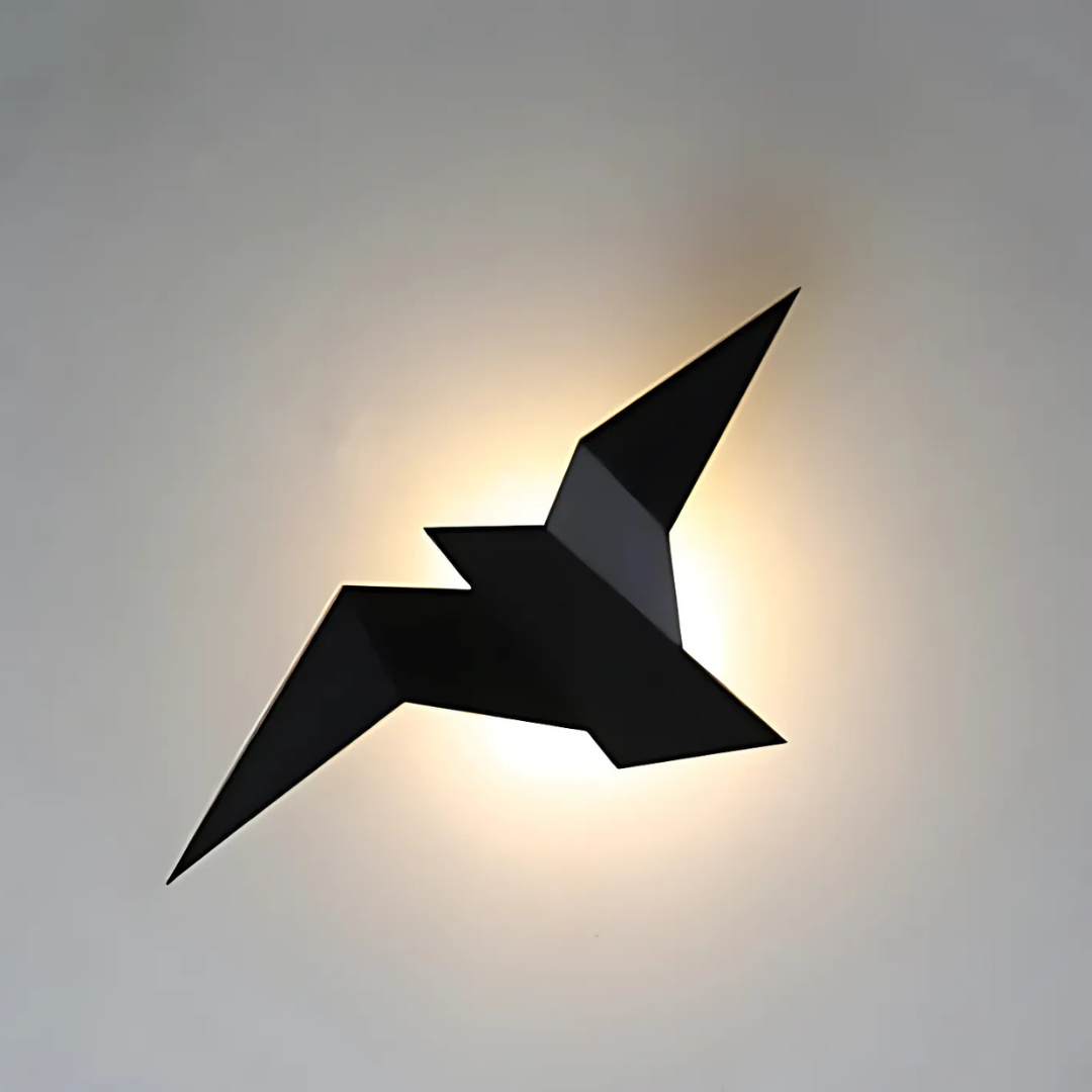 Folded Metal Wall Sconce with Geometric Silhouette | Warm White LED Accent Light for Living Room, Bedroom, Hallway | Modern Sculptural | Thomler