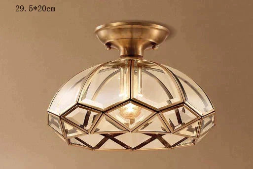 Copper Flush-Mount LED Ceiling Light Fixture for Hallways, Entryways, Bedrooms – Single-Lamp Minimalist Design with E27 Socket | Thomler