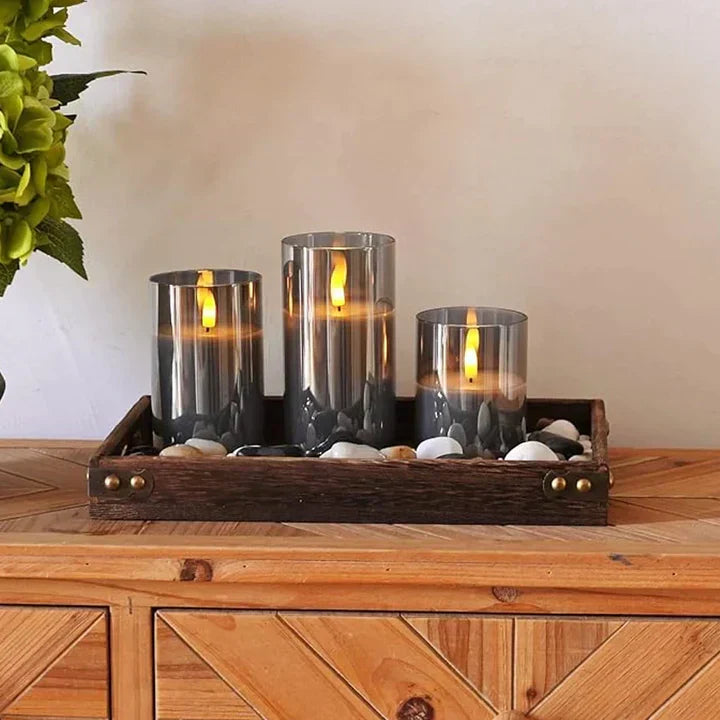 Battery-Operated Flameless LED Candle Set with Realistic Flicker Effect for Home Decor, Dining Tables & Outdoor Use – Safe Wax-Free | Thomler