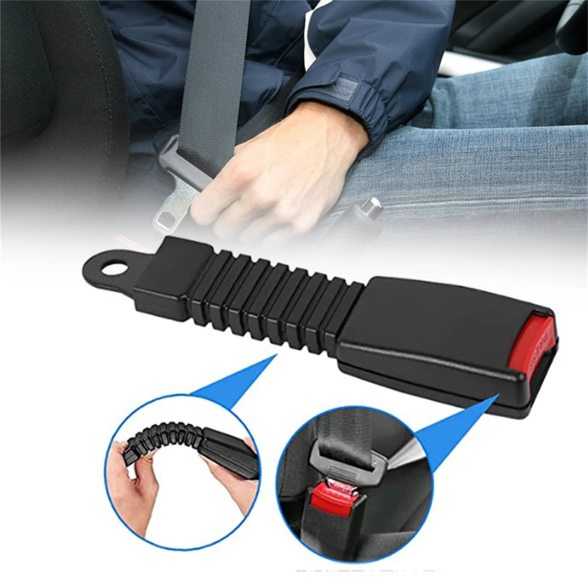 Vehicle Safety Strap Adapter for Enhanced Comfort and Extra Reach – Universal Buckle Extension for Cars, Trucks & SUVs | Thomler