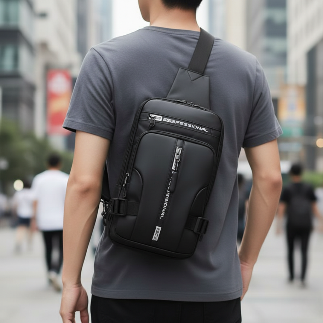 Crossbody Sling Bag with Anti-Theft Hidden Zippers & USB Charging Port – Water-Resistant Nylon Daypack for Travel, Commute & Everyday Carry | Thomler