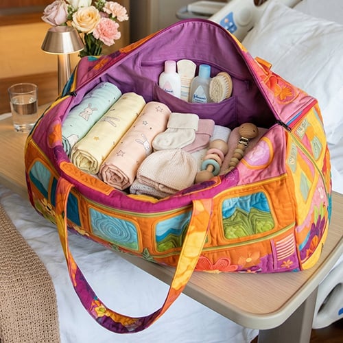 Quilted Floral Weekend Travel Duffel Bag with Reinforced Frame for Women | Carry-On Overnight Bag | Thomler