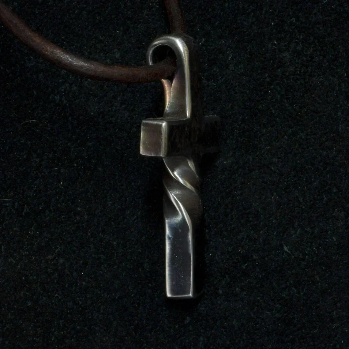 Artisan Cross Pendant Necklace with Adjustable Leather Cord for Men & Women | Handcrafted Religious Jewelry | Faith Gift | Thomler