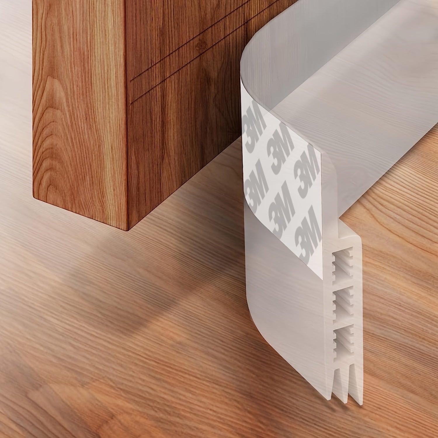 Door Draft Strip Silicone 99.0 cm White Self-Adhesive Sound Insulation for Home Office Interior Exterior Doors | Thomler