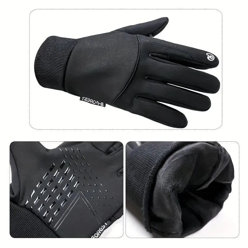 Waterproof Winter Gloves – Windproof Fleece Lined for Outdoor Activities & Cold Weather | Thomler