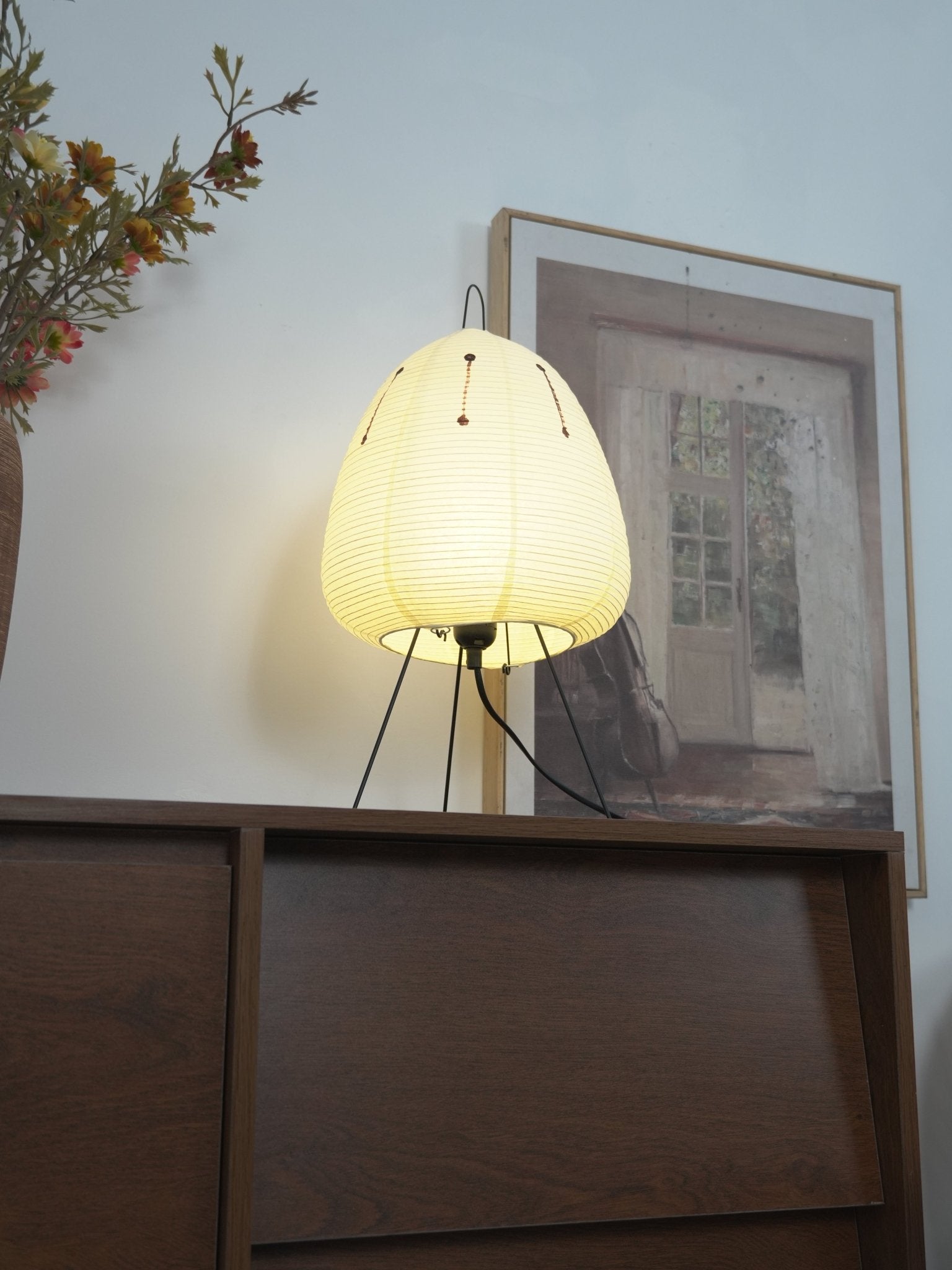 Table Lamp Rice Paper 16.9 in Indoor LED Bedroom Desk Nightstand Light | Thomler