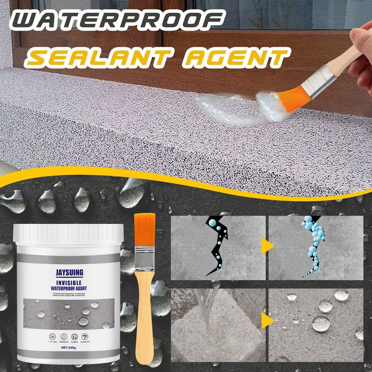 Clear Waterproof Leak Sealant for Roofs, Pipes, Windows & Cracks – Multi-Surface Repair Compound for Indoor & Outdoor Use | Thomler