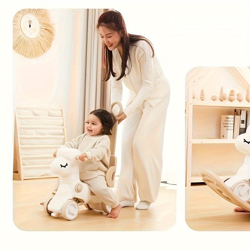 Baby Rocking Horse Balance Bike Plastic 75.0 cm Indoor Toddler Riding Toy 2-in-1 Developmental Play Fun | Thomler