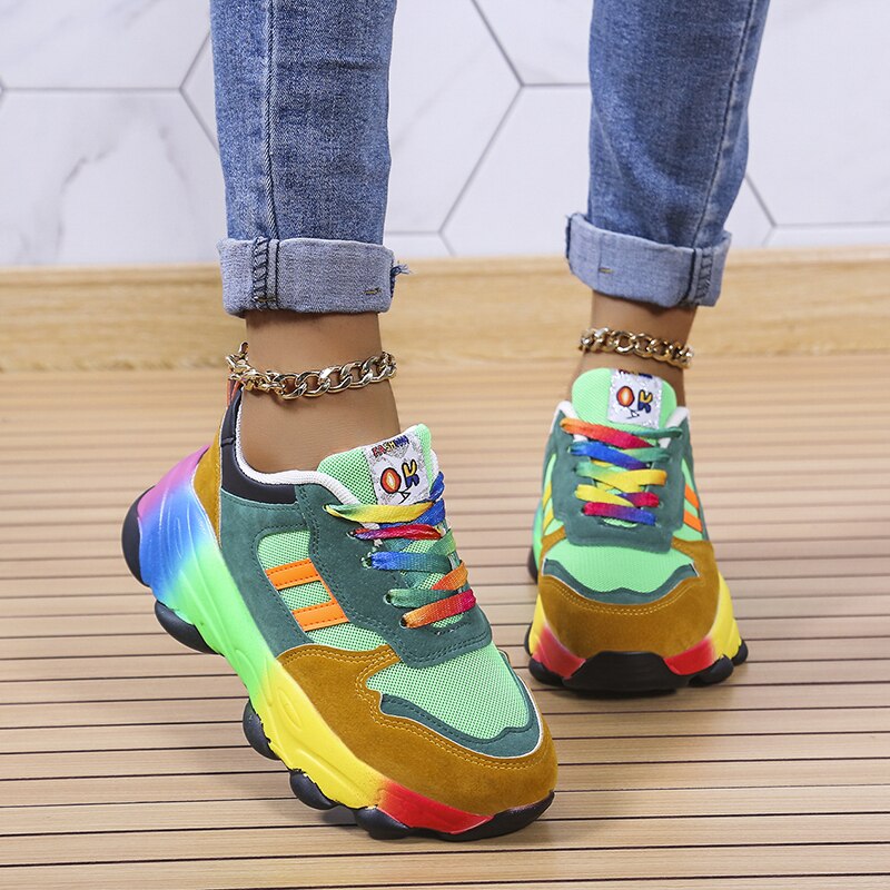 Women's Orthopedic Walking Sneakers with Shock-Absorbing Platform | Breathable Stretch Upper with Arch Support | Non-Slip Athletic Shoes | Thomler
