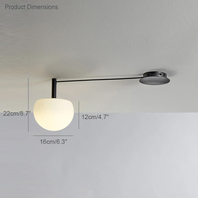 Ceiling Lamp Metal Glass Adjustable 120.0 cm White Living Room Bedroom Frosted Globe Pendant Lighting Modern Scandinavian Fixture | Thomler
